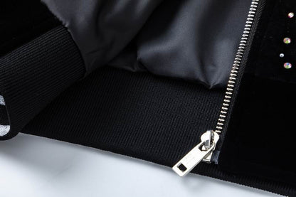 Givenchy Black Jacket With Gradient Rhinestone Logo And Brand Detailing