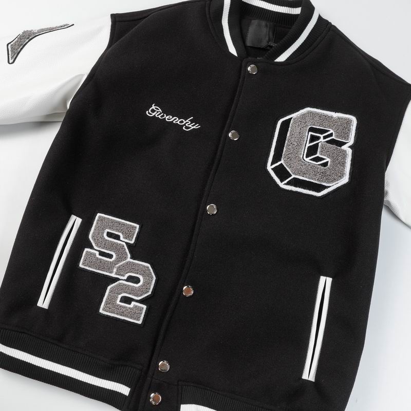 Givenchy Black And White Varsity Jacket With Embroidered Logos And Patches