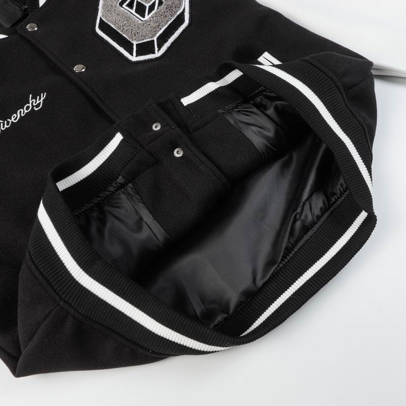 Givenchy Black And White Varsity Jacket With Embroidered Logos And Patches