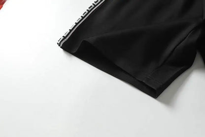 Givenchy Men's Black Shorts with Greek Key Pattern Details