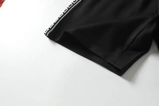 Givenchy Men's Black Shorts with Greek Key Pattern Details