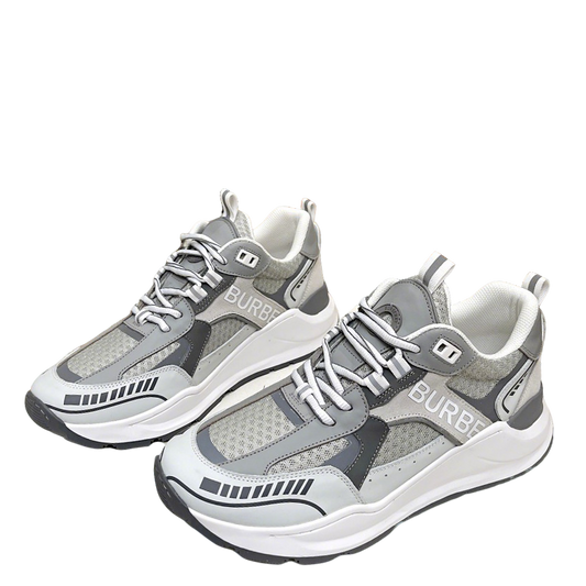 Burberry Grey Sneakers For Sleek Casual Elegance