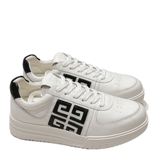 Givenchy Unisex White Sneakers With Black Accents For Luxury Casual Style
