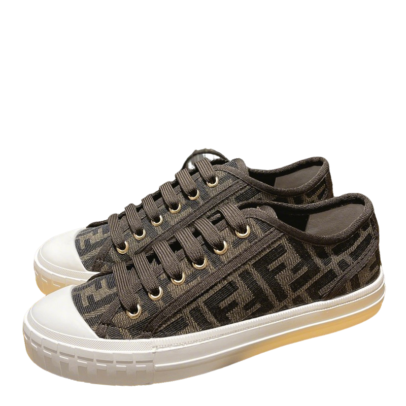 Fendi Unisex Brown Monogram Sneakers For Timeless Luxury Casual Style