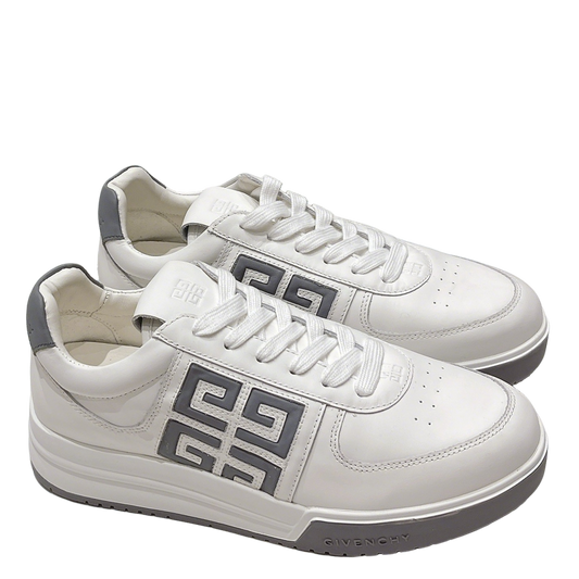 Givenchy Unisex White Sneakers With Grey Accents For Luxury Casual Style