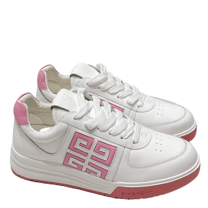 Givenchy Unisex White Sneakers With Pink Accents For Luxury Casual Style