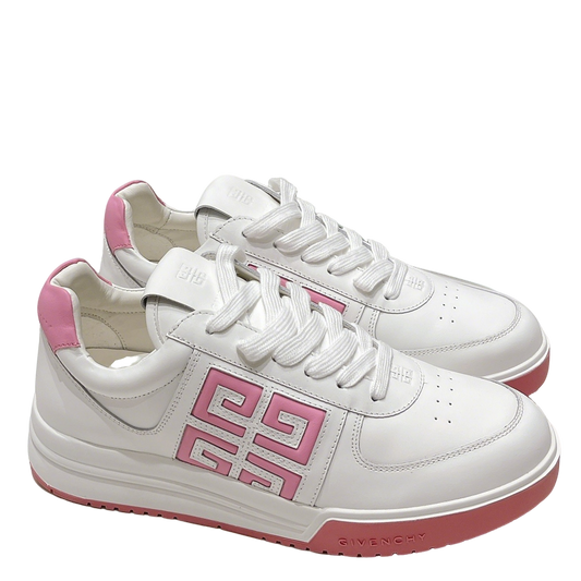 Givenchy Unisex White Sneakers With Pink Accents For Luxury Casual Style