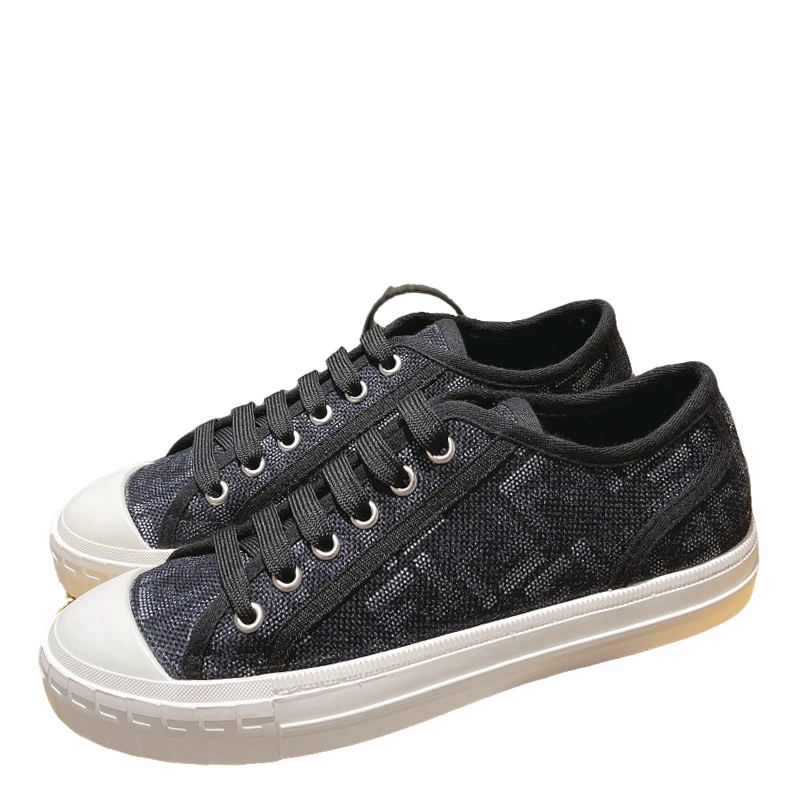 Fendi Unisex Black Monogram Sneakers For Timeless Luxury Casual Style