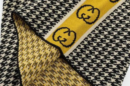 Gucci Men's Houndstooth Shorts with Yellow Logo Tape Details
