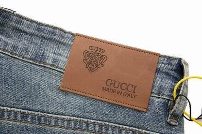 Gucci Light Blue Washed Denim Jeans For Stylish Looks