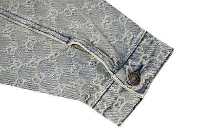 Gucci Denim Jacket With Signature Monogram Pattern