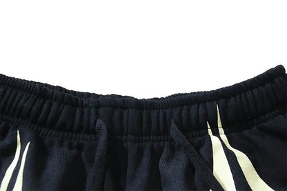 Hellstar Men's Black Drawstring Shorts with Cream Flame Graphics