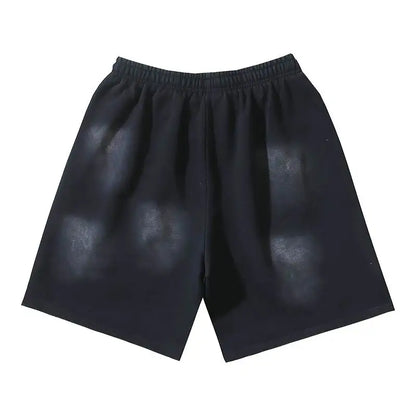 Hellstar Men's Black Drawstring Shorts with White Graphic Logo
