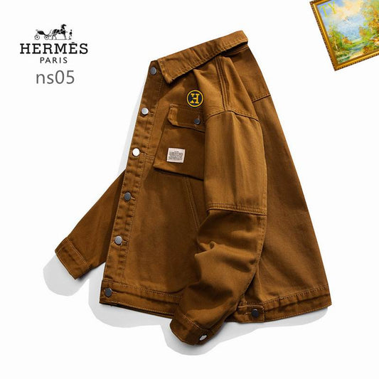 Hermès Brown Cargo Jacket With Signature Logo Patch