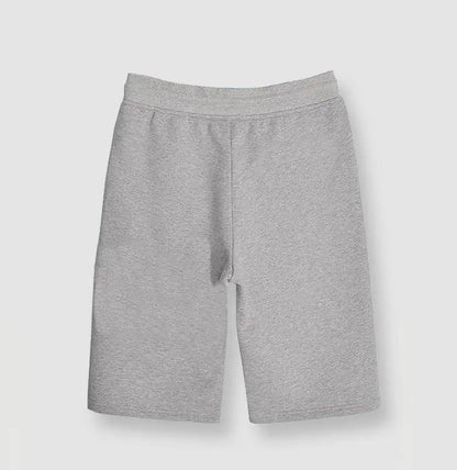 Hermès Men's Grey Drawstring Shorts with Orange Brand Print