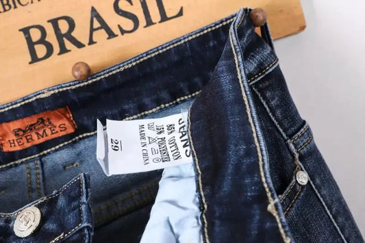 Hermes Men's Jeans With Dark Wash And Premium Denim Craftsmanship