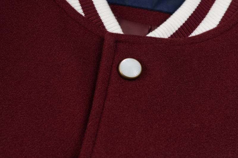 Louis Vuitton Burgundy And White Varsity Jacket With Embroidered Details