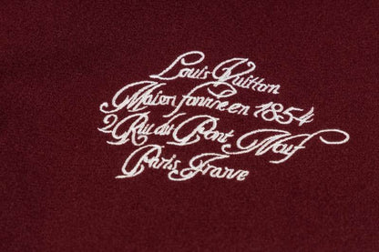 Louis Vuitton Burgundy And White Varsity Jacket With Embroidered Details