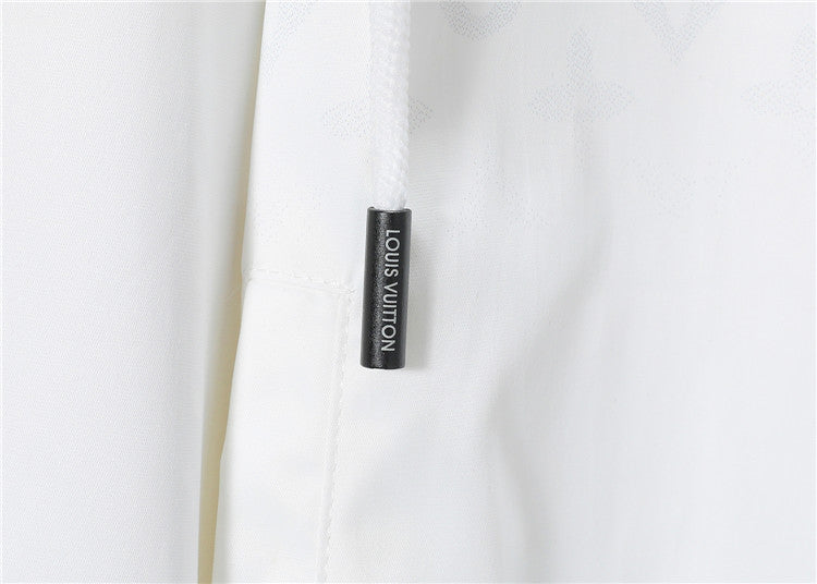 Louis Vuitton White/Black Hooded Jacket With Gradient Monogram Pattern