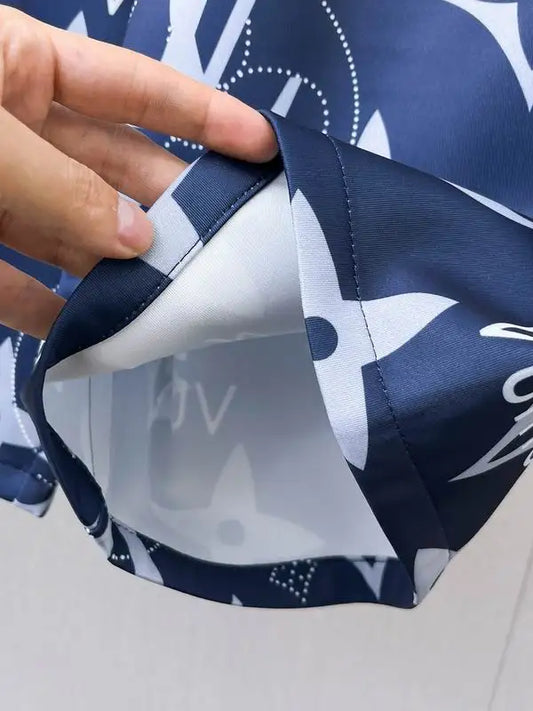 Louis Vuitton Men's Navy Blue Monogram Drawstring Shorts