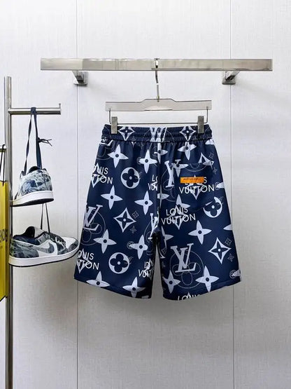 Louis Vuitton Men's Navy Blue Monogram Drawstring Shorts