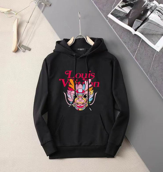 Louis Vuitton White Hoodie With Colorful Dragon Graphic And Brand Lettering For Fashion - Forward Looks