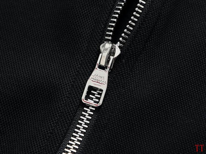 Louis Vuitton Black Track Jacket With Monogram Tape And LV Logo