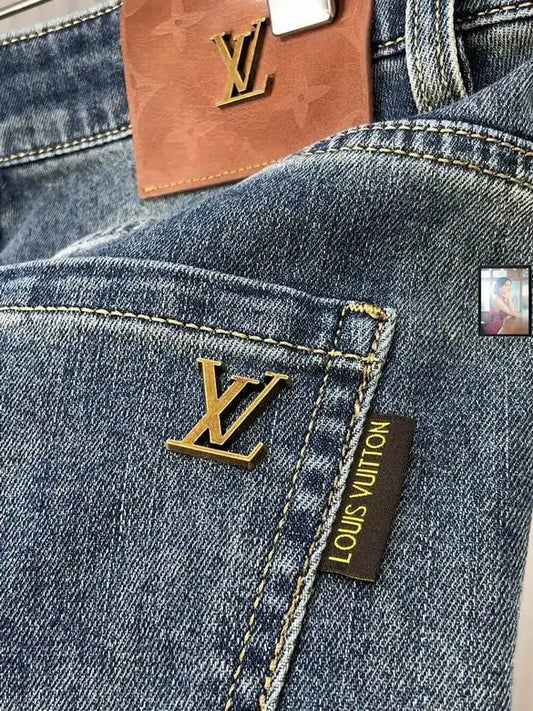 Louis Vuitton Men's Light Blue Denim Jeans With Classic Design