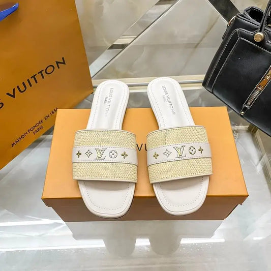 Louis Vuitton Monogram Print Flat Slides For Women