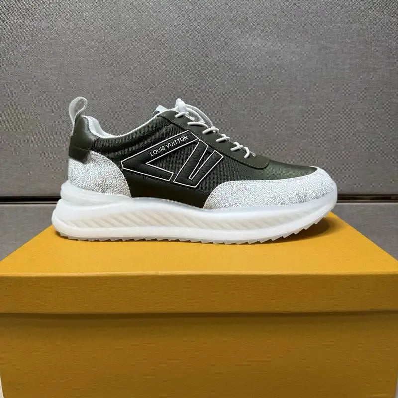 Louis Vuitton Men's Black Fashion Sneakers With Distinctive Branding