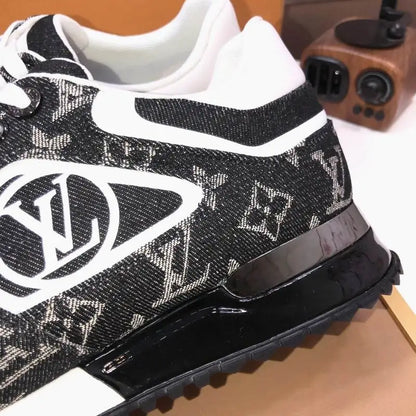 Louis Vuitton Men's Black Monogram Sneakers With Iconic LV Logo