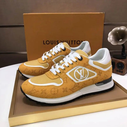 Louis Vuitton Men's Black Monogram Sneakers With Iconic LV Logo