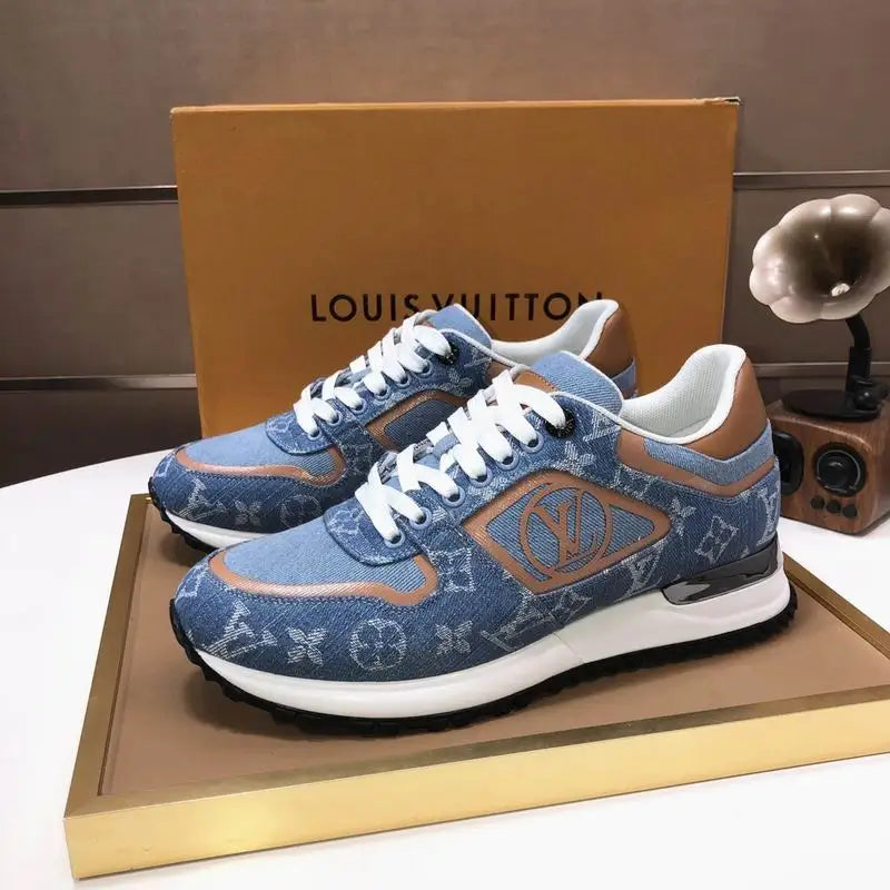 Louis Vuitton Men's Black Monogram Sneakers With Iconic LV Logo