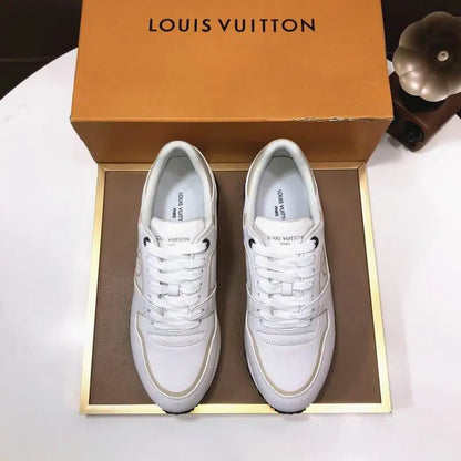 Louis Vuitton Men's Luxury White Sneakers With Signature Logo