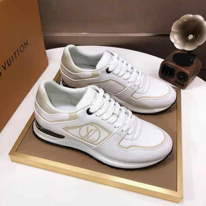 Louis Vuitton Men's Luxury White Sneakers With Signature Logo