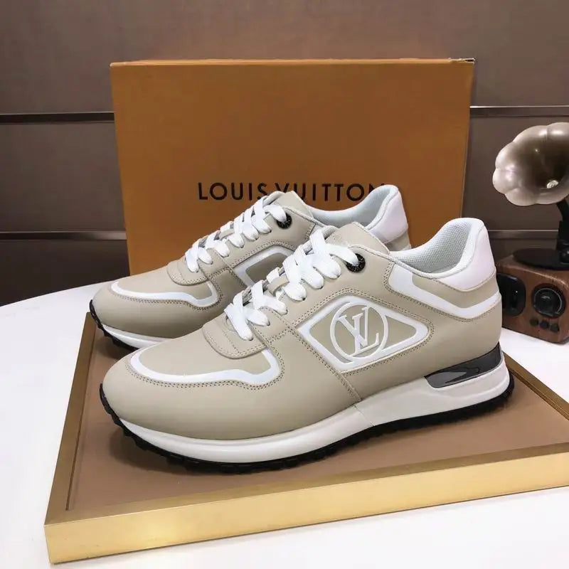 Louis Vuitton Men's Luxury White Sneakers With Signature Logo