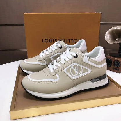 Louis Vuitton Men's Luxury White Sneakers With Signature Logo