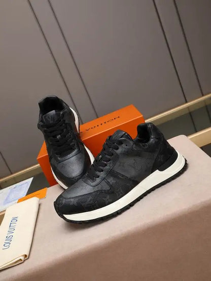 Louis Vuitton Men's Brown And White Monogram Sneakers With Classic Design
