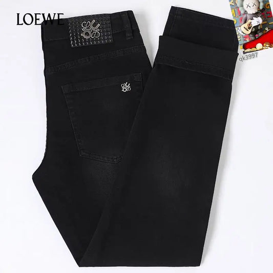 Loewe Men's Black Denim Jeans With Unique Brand Logo Detail