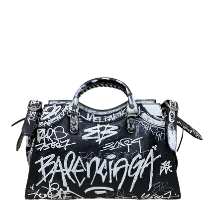 Balenciaga Graffiti - Printed Leather Handbag for Urban Fashion Enthusiasts Style No.385
