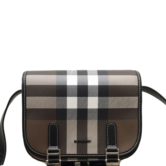 Classic Checkered Burberry Crossbody Bag With Buckle Details And Timeless Design Style No.80365521