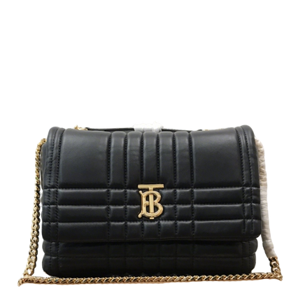 Elegant Black/Red/Green/Brown Quilted Burberry Crossbody Bag With Gold TB Logo And Chain Strap Style No.80490501