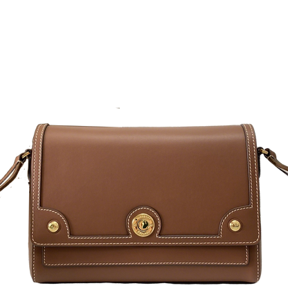 Elegant Brown/Black Burberry Crossbody Bag With Gold - Toned Hardware And Stitch Detailing Style No.906168