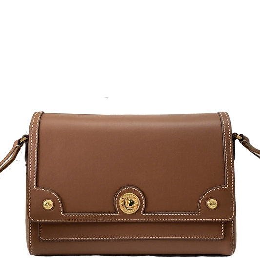 Elegant Brown/Black Burberry Crossbody Bag With Gold - Toned Hardware And Stitch Detailing Style No.906168