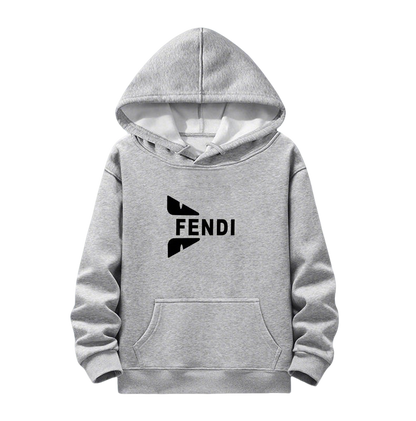 Gray Fendi Hoodie With Classic Logo And Contrast Lining For Fashion Enthusiasts