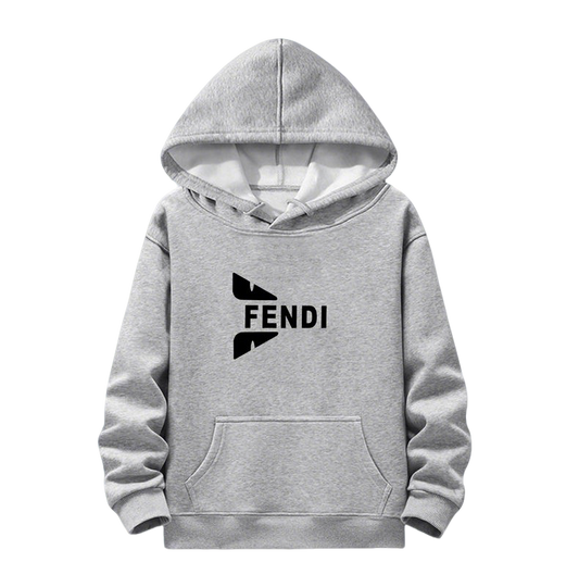 Gray Fendi Hoodie With Classic Logo And Contrast Lining For Fashion Enthusiasts