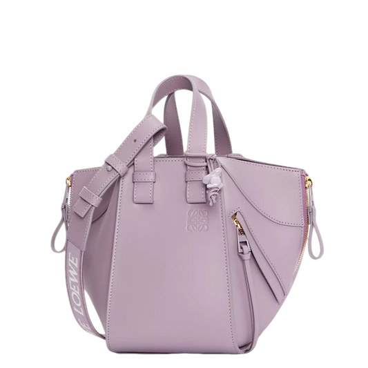 Loewe Lilac Leather Hammock Bag With Branded Strap And Charm 652235