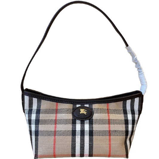 Burberry Checkered Shoulder Bag With Iconic Logo And Unique Handle Detail For Timeless Style Style No.2551