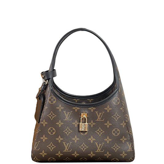 Louis Vuitton Monogram Canvas Hobo Bag With Lock Detail And Stylish Design For Fashion Fans