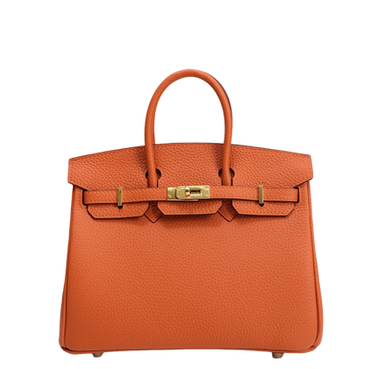 Classic Orange Hermes Birkin Handbag With Gold Hardware 5535